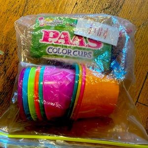 Easter egg coloring cups  n egg dippers n wax writing crayons